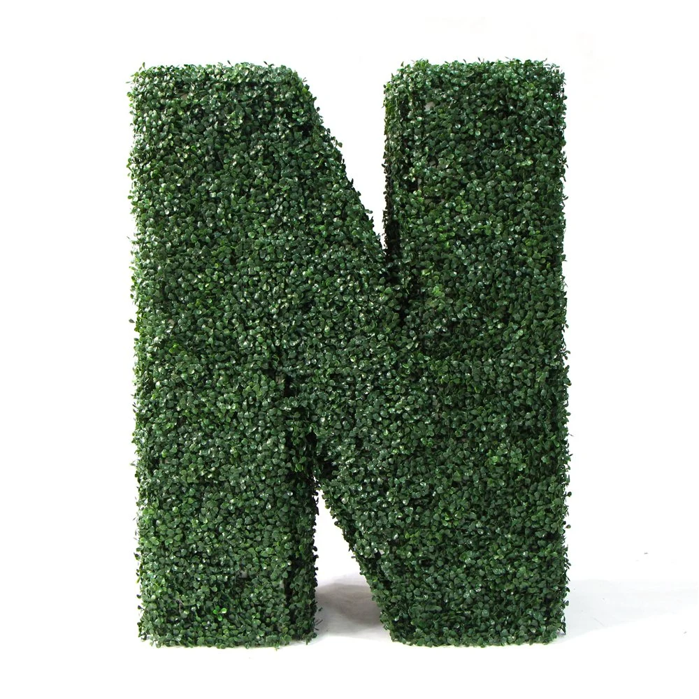 3-5 Years Warranty Artificial Boxwood Letter Topiary for Wedding Decoration