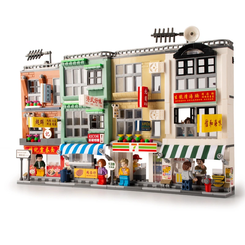 Hong Kong-Style City Street View Selling Shop Children's Educational Toy Building Blocks