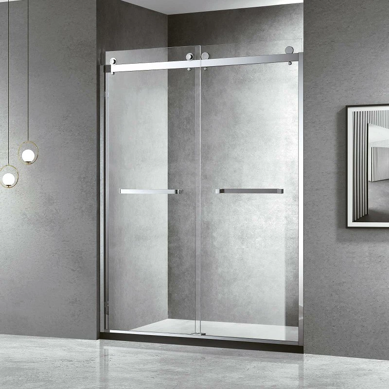 Foshan Frameless SGCC Tempered Glass for USA Canada Bathroom Sliding Shower Door