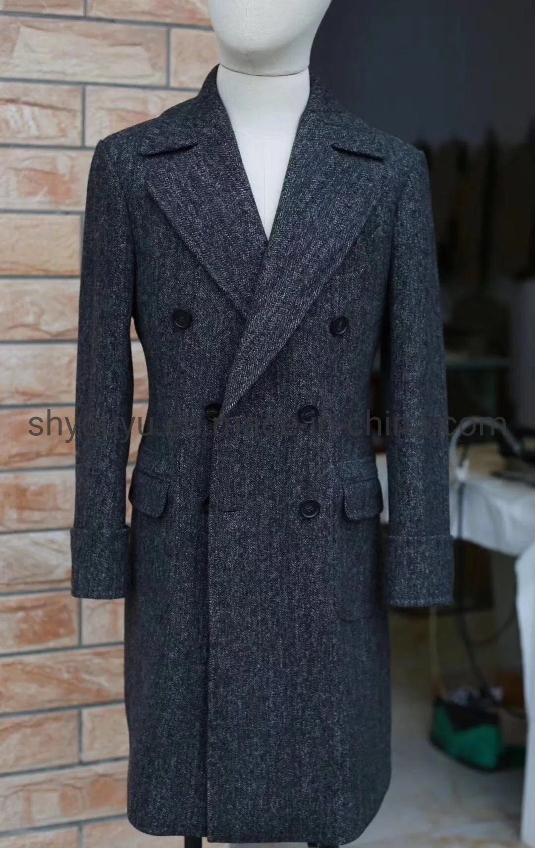 Mtm Bespoke Woolen Trench Coat Men Wool Winter Overcoat