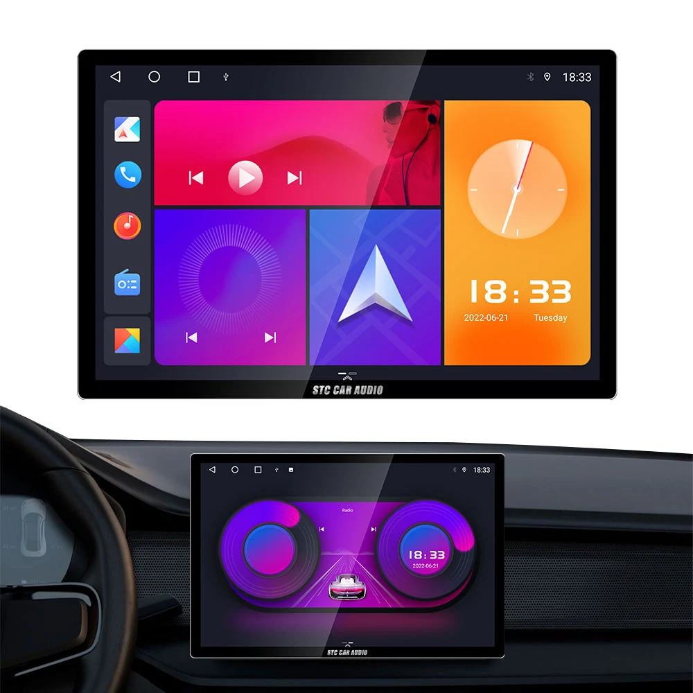 Stc Tc10 12.95" Android 12 4+32GB Qled 1920*1200 360 Panoramic View DSP 4G LTE GPS Slim Body Car DVD Android Player