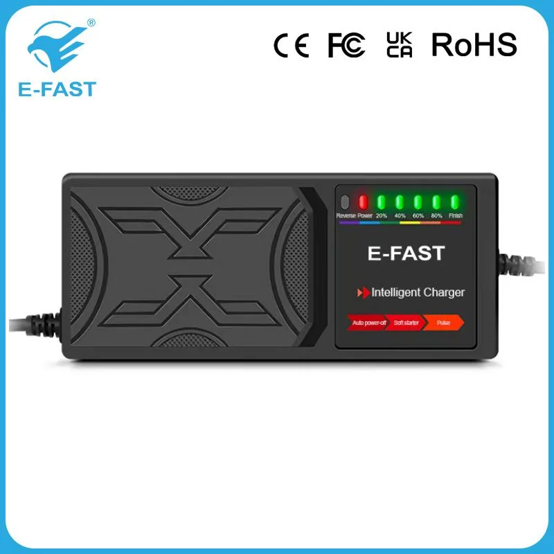 Entièrement automatique 64V 52Ah véhicule électrique Chargeur de batterie au plomb avec lampe de clignotant