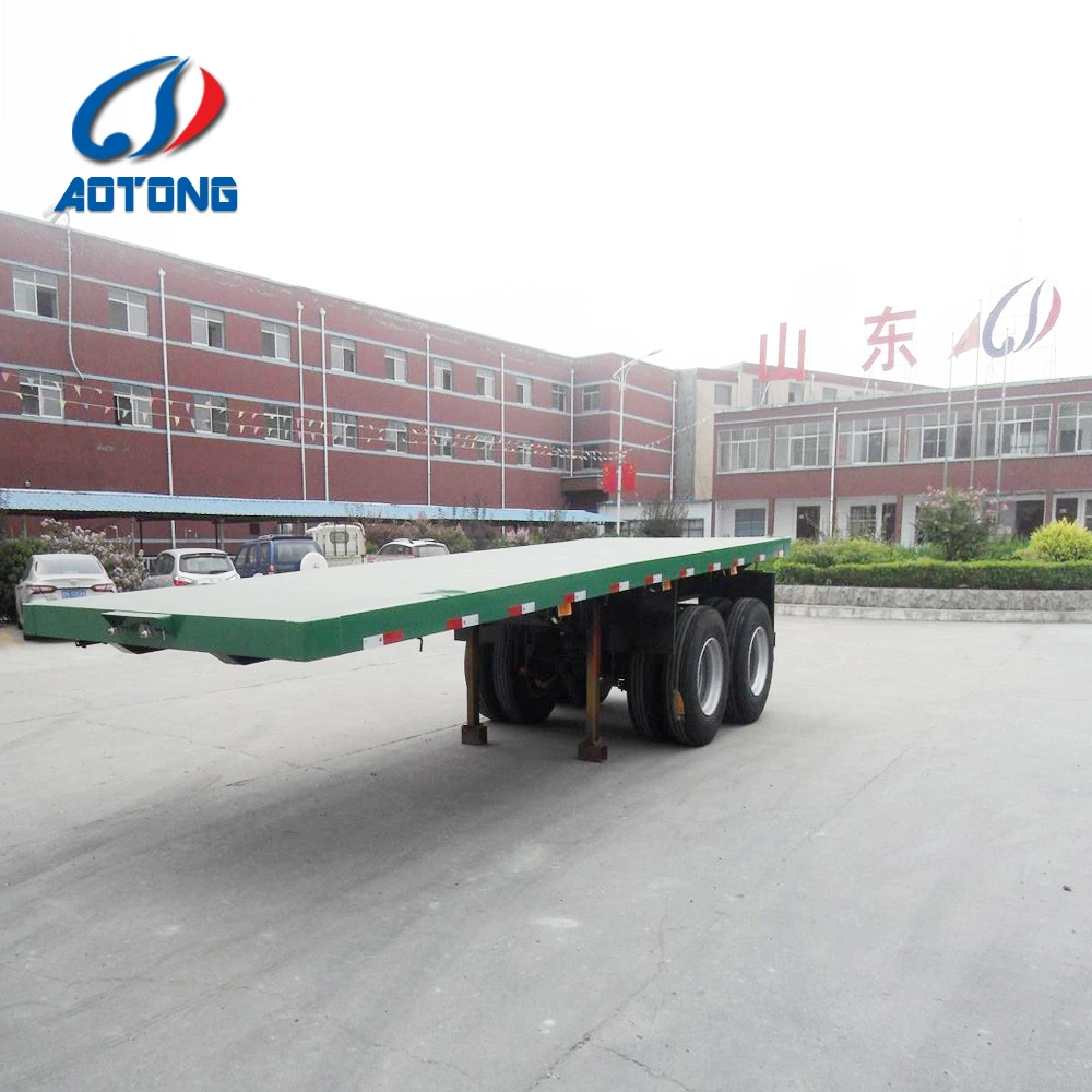 2 Axles Flatbed Container Semi Trailer for Sale