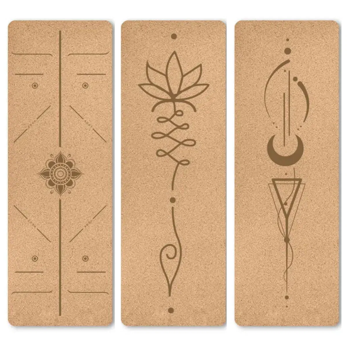 Precio de fábrica de etiqueta privada de mejor venta de Eco friendly el logotipo de impresión personalizada alfombrilla de caucho natural Cork orgánicos Premium Eco friendly Antideslizante alfombrillas de Yoga Fitness