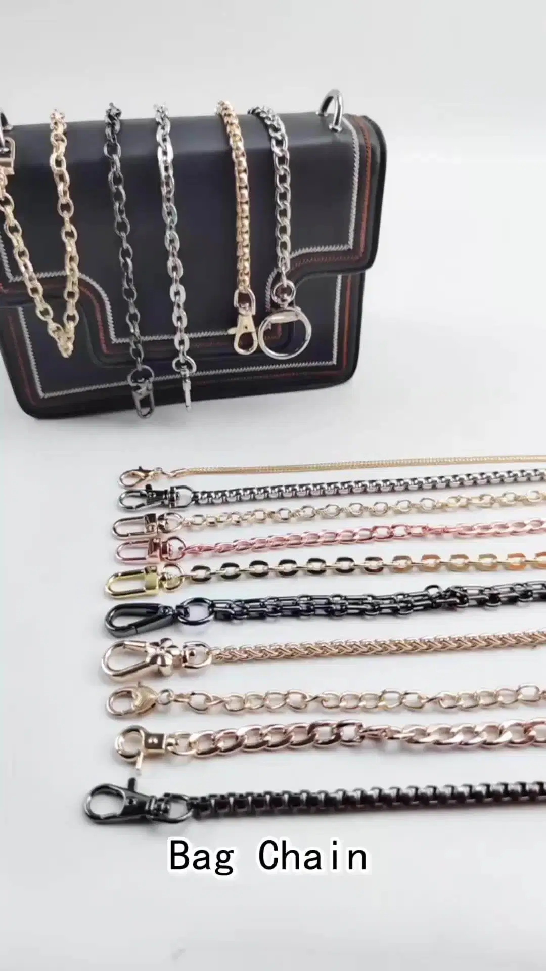 at-Bf476 60-120cm Handbag Shoulder Crossbody Strap Purse Chains Bag Accessories O Ring Bag Chain