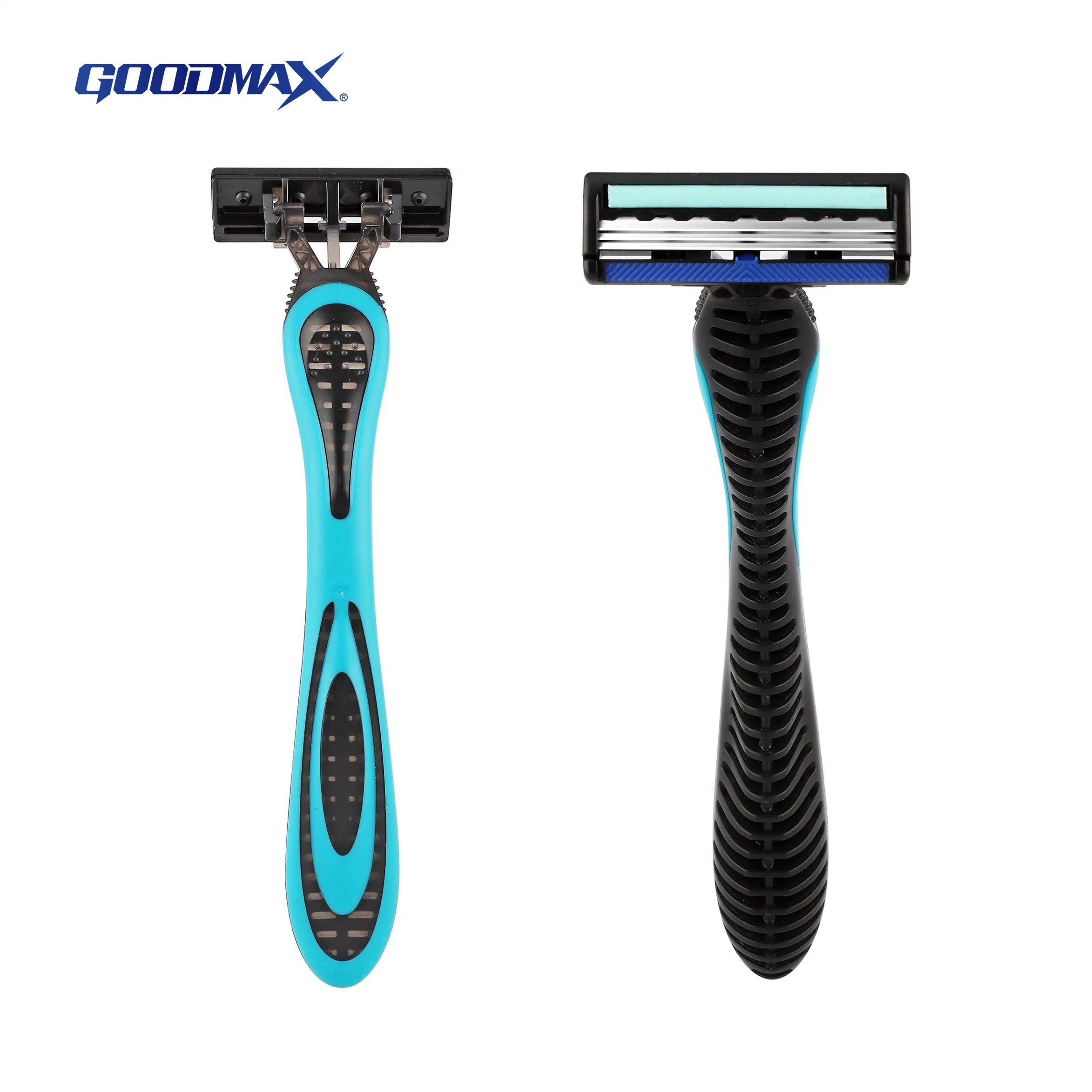 High quality/High cost performance  Triple Blade Disposable Razor Plastics and Rubber Handle