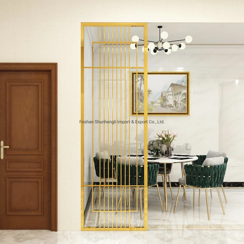 Gold Metal Room Divider Stainless Steel Hanging Screen Partition