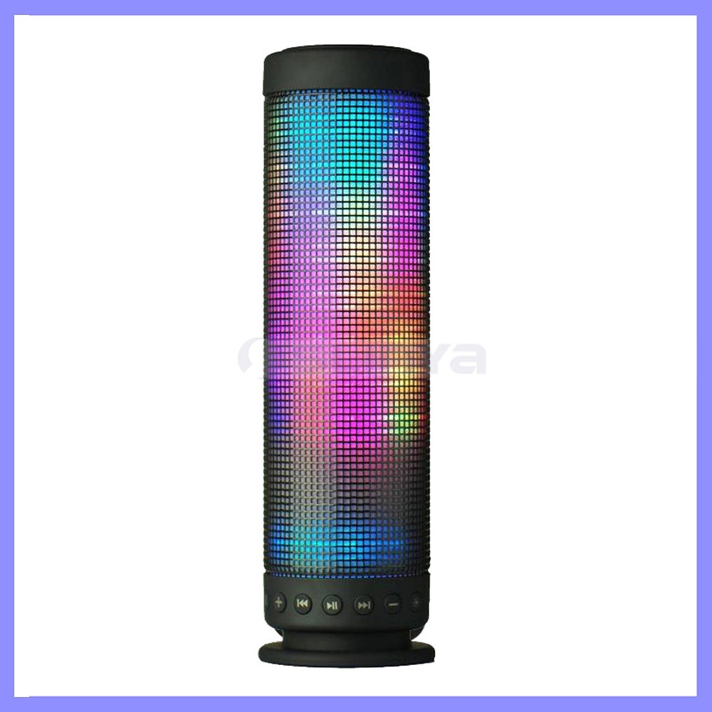 Rainbow Colors Pulse Portable Long Bluetooth Speakers Super Bass Wireless Sound Box Built-in Flash LED Light Speaker & Mic TF Aux USB Disck