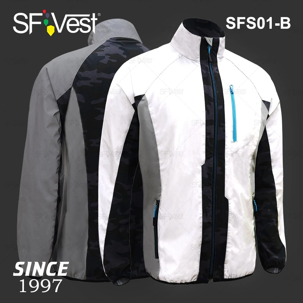 Jersey Reflective Fabric Outdoor Sportswear Breathable High Visibility Cycling Jackets