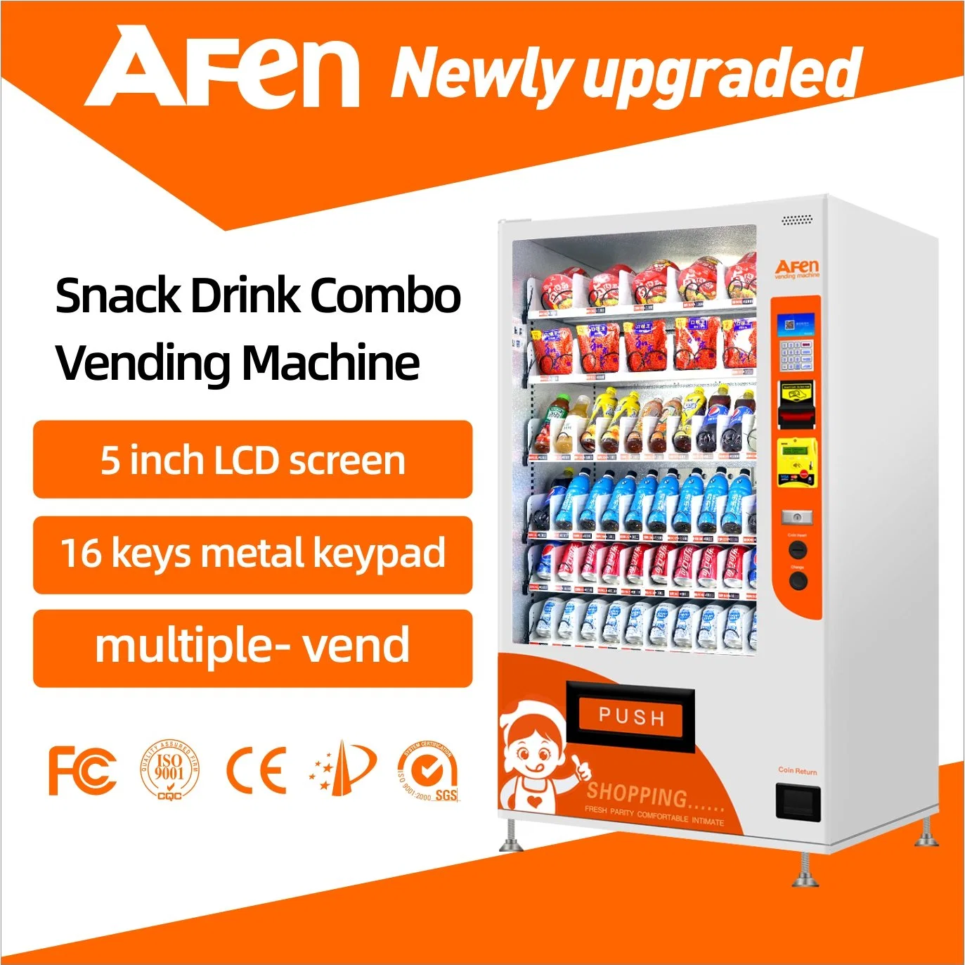 Afen Automatic Refrigerated Snack Drink Vending Machine Supplier