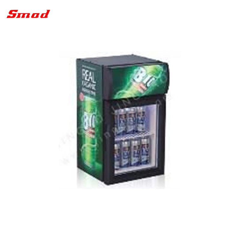 21L Glass Door Mini Counter Top Display Showcase with Lightbox