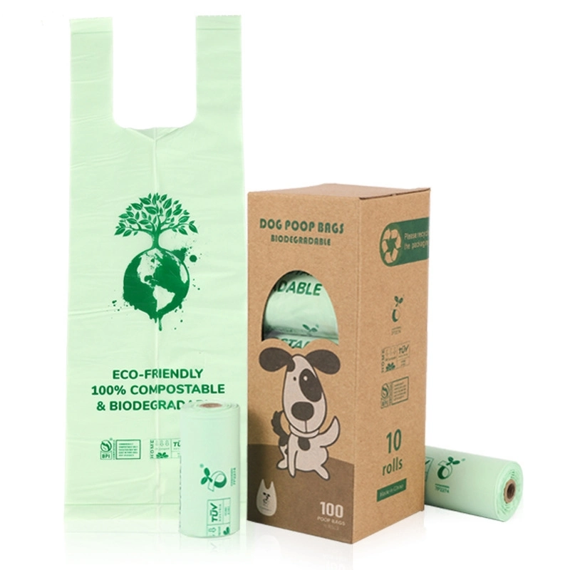 100% biodégradable Amidon de maïs compostables chien sac de déchets animaux de compagnie merde Pet Store Fournitures