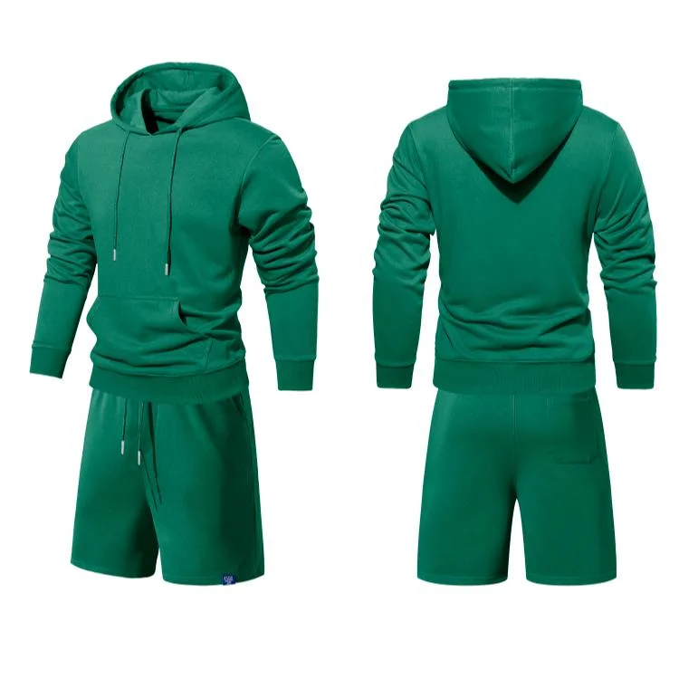 Al por mayor Unisex Sport algodón Moda Tracksuit OEM Sudadera con capucha de verano Juego de trotar conjunto de peleles deportivos de algodón transpirable