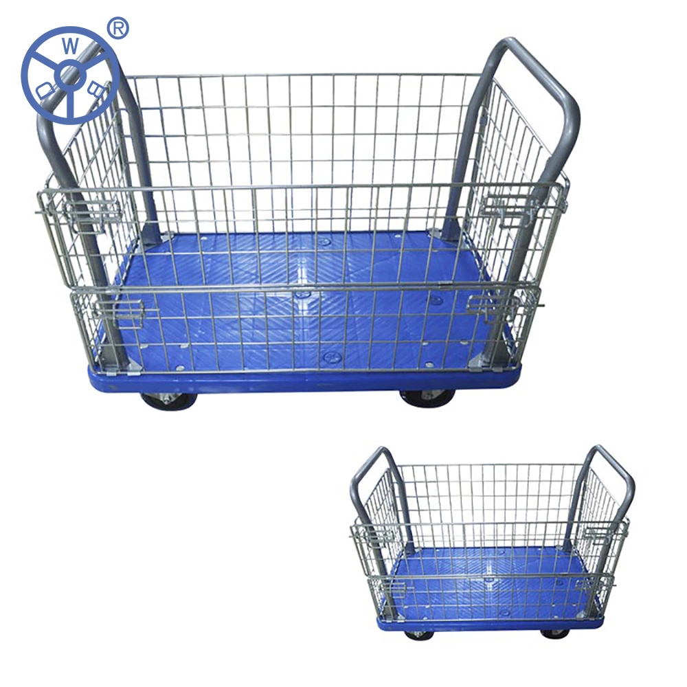 300kg Mesh Tool Trolley Double Handle Warehouse
