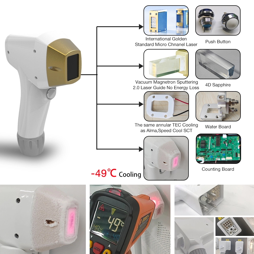 1200W/1600W Medical Israel Laser Titanium 3 Waves Diode Laser 808nm Laser Hair Removal Machine