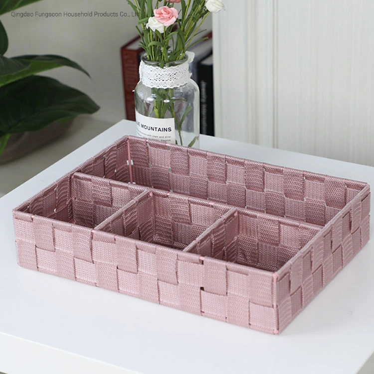 Hand-Woven Rectangular Magazine Storage Home Decoration Folding Basket