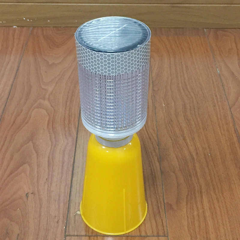 Double-Flash Red Blue Solar Traffic Cone Light