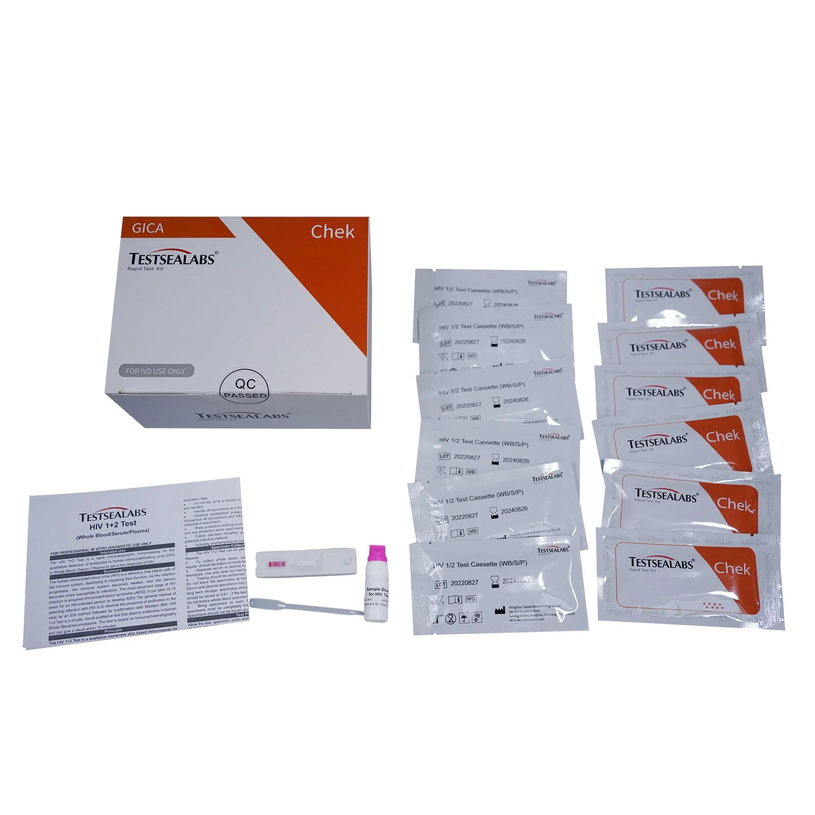 HIV-Bluttest/Diagnose HIV 1/2 Antigen Schnellteststreifen-Kit Für Menschen