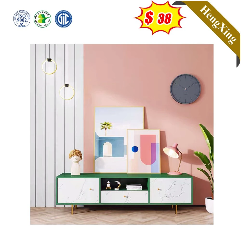 Buena calidad de la melamina muebles de madera verde soportes de TV mesa lateral