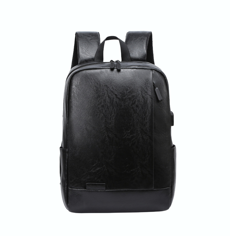 Fashionable Men's Backpack for Sports and School, PU Leather Computer Bag