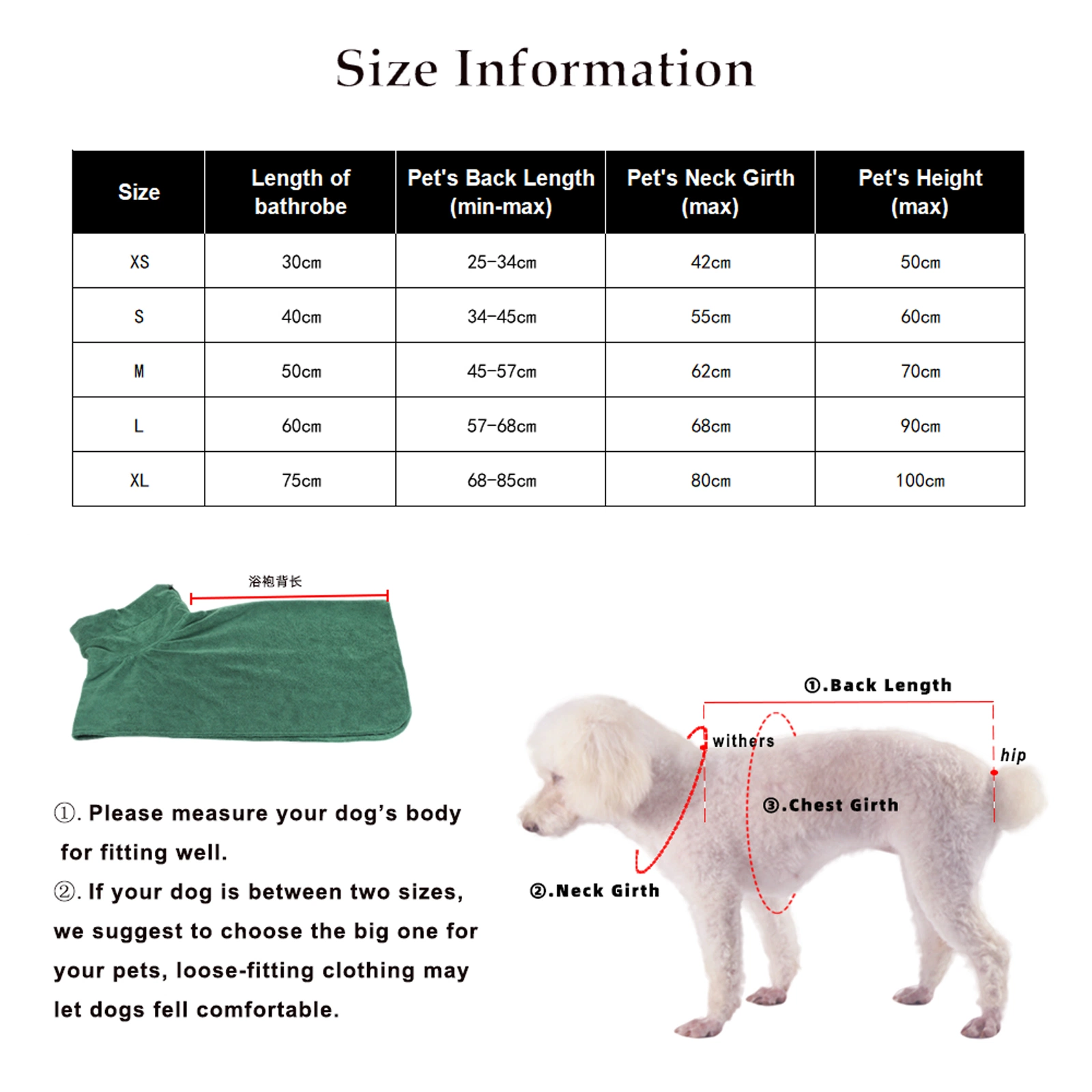 Super Absorbent Microfiber Fast Dry Pet Product Soft Dog Bathrobe Pet Product