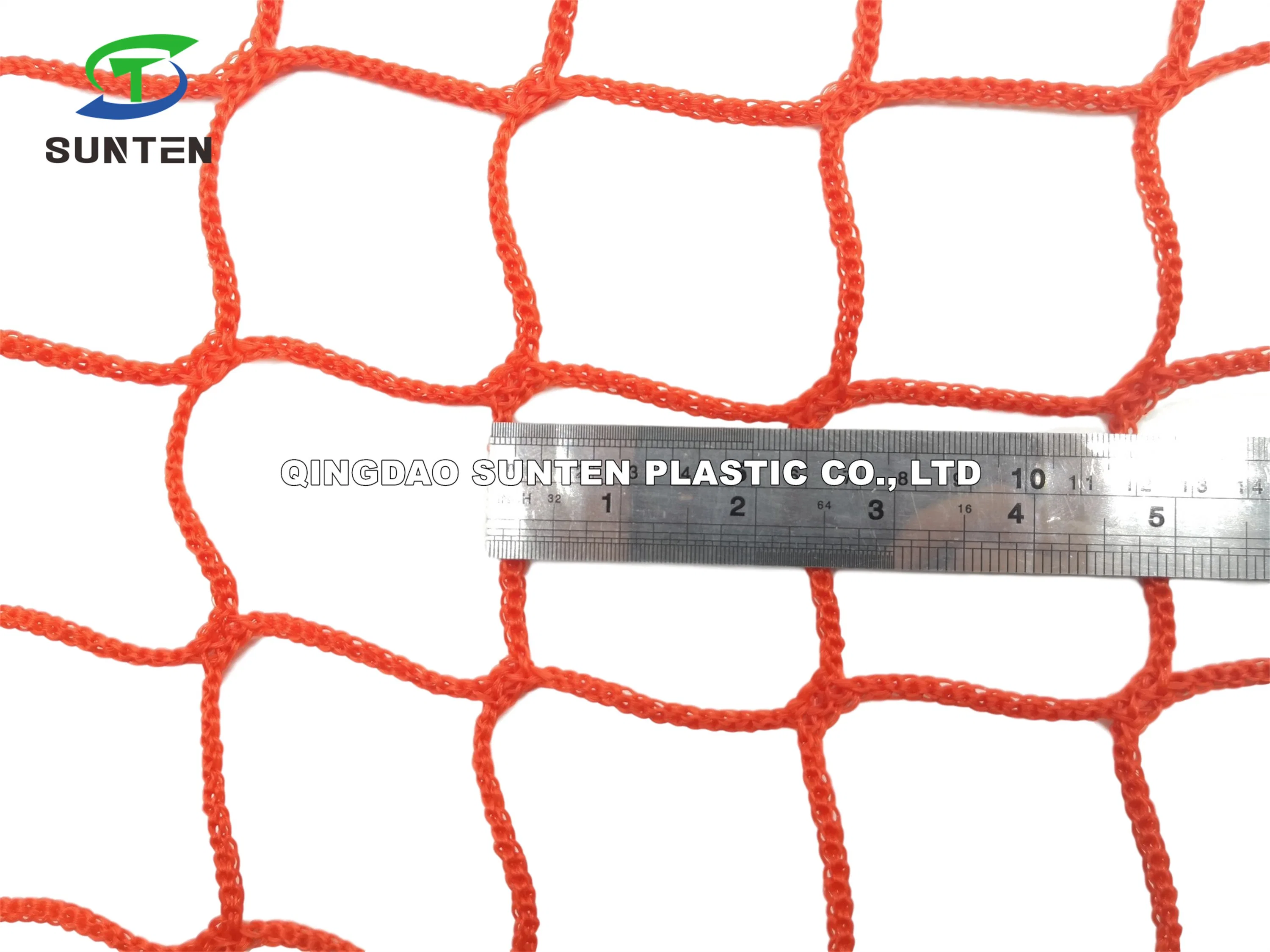 Red HDPE Knotless Fall Arrest Net, Construction Safety Catch Net, Anti-Falling Netting, Container Cargo/Sport/Golf Net