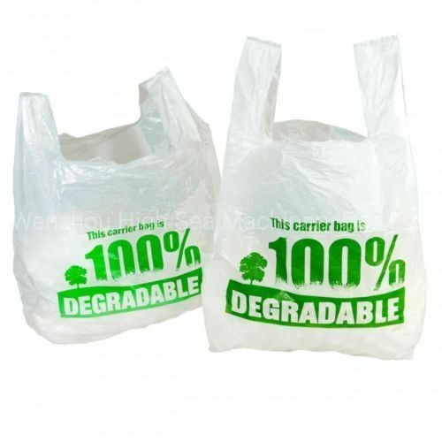 De HDPE automática LDPE T-shirt Nylon Poli Vest Bag Plano comercial para Sacola de Compras de corte a frio de estanqueidade de calor do saco de lixo biodegradável máquina de fazer de amido de milho