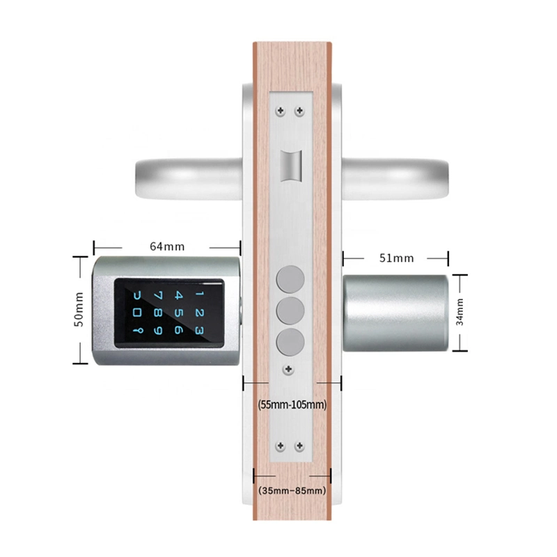 Ttlock APP Bluetooth RFID Card Euro Cylinder Lock with Digital Keypad