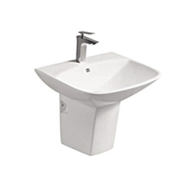 Porcelain Half Pedestal Wash Basin Wall Hung CE and Water Mark Half Pedestal Sink Ceramic Wc Lavatory Washbasin