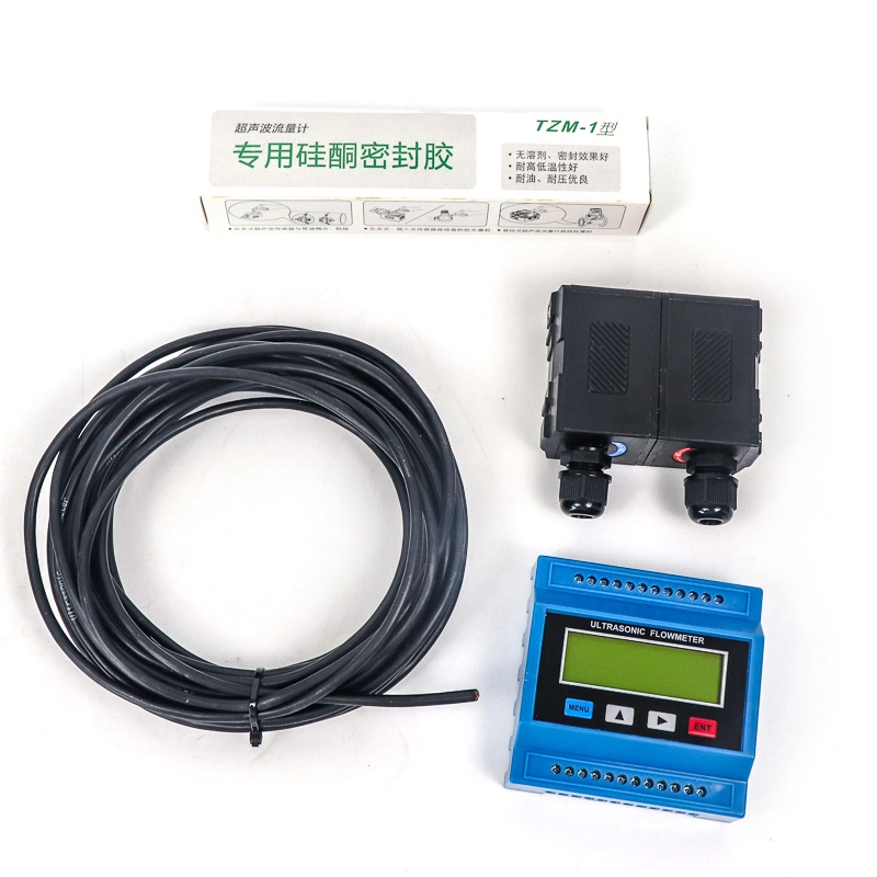 Digital LCD Fixed Clamp on Ultrasonic Transit Time Modular Flow Meter for Hot Water