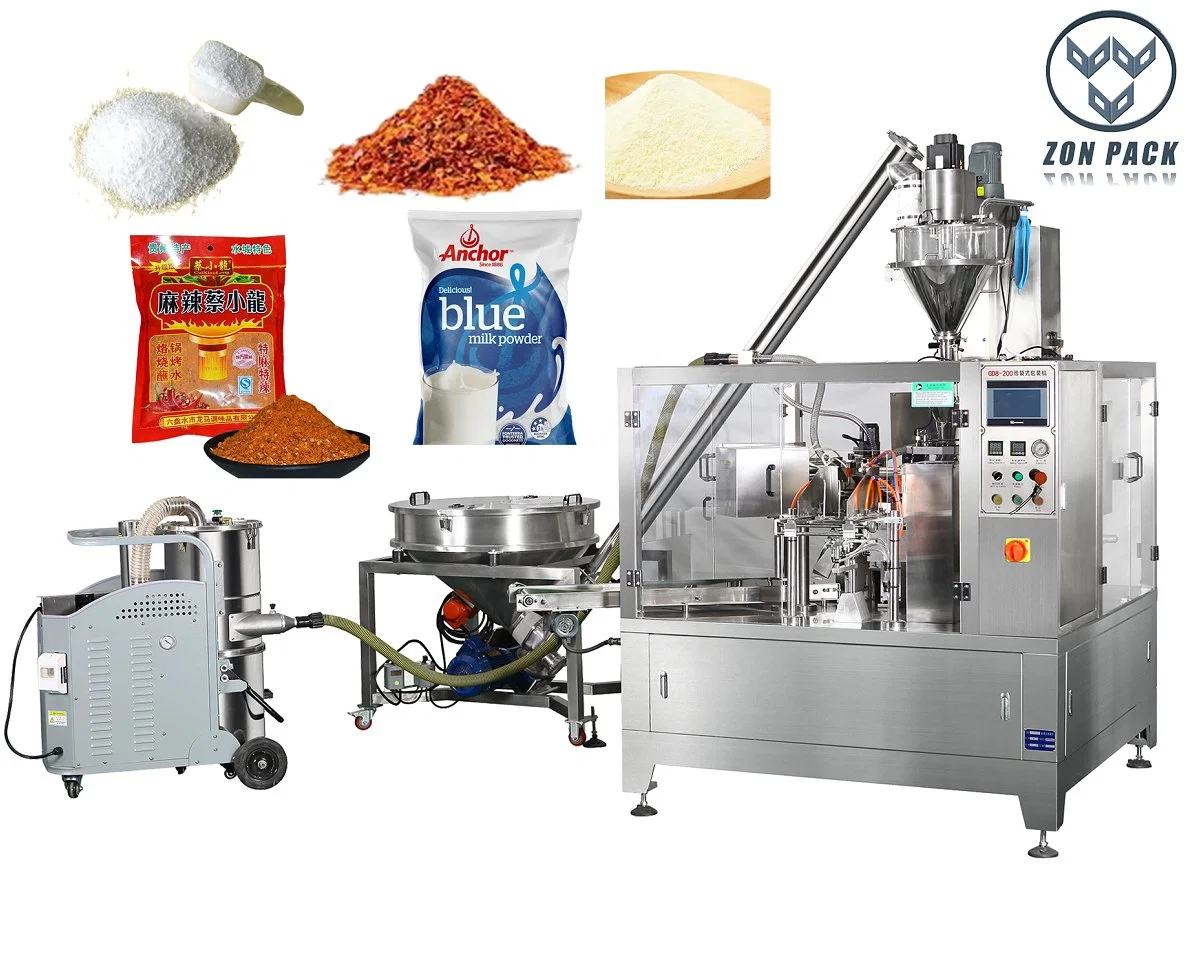 Automatic Rotary Powder Packing System with Auger Filler for Milk Coffee Detergent Powder Weighing Filling Packing Machine