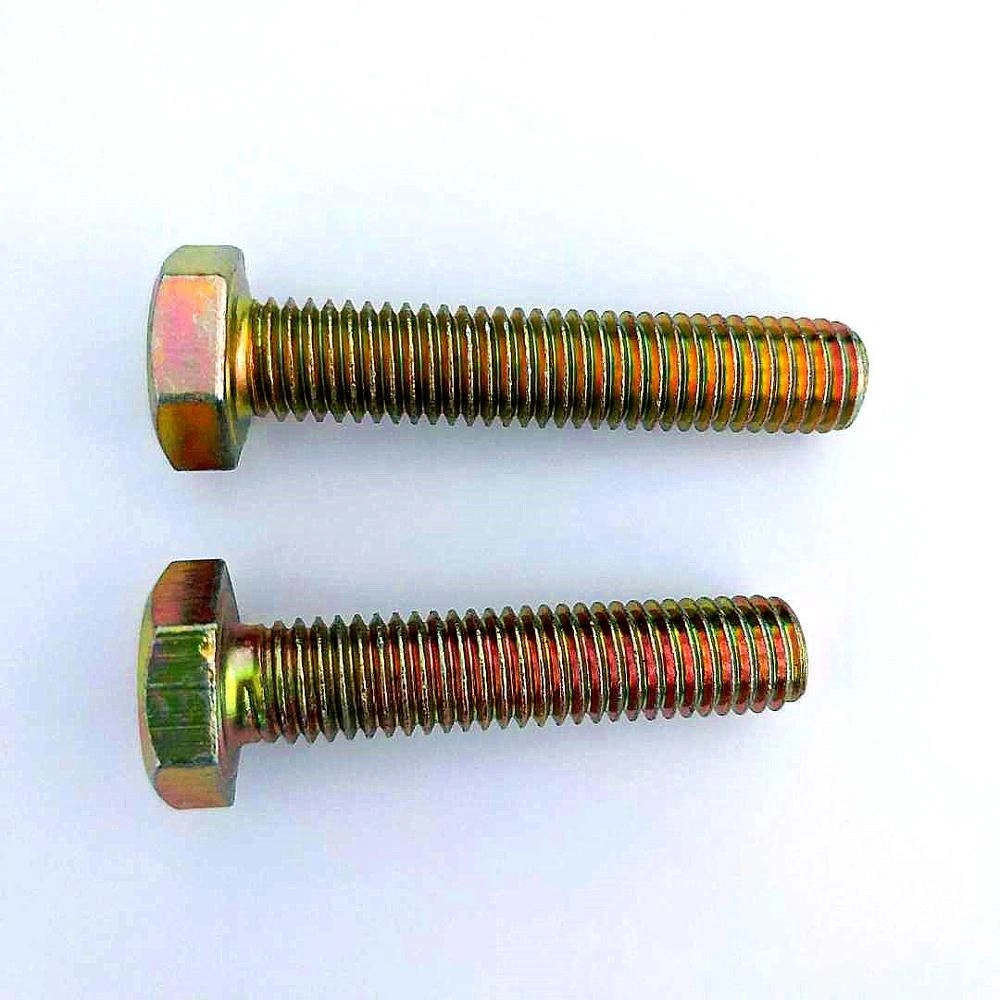 Yellow Color Hex Head Bolt DIN933 Nut Washer Made in China