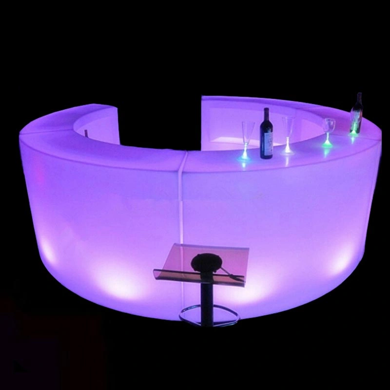 RGB Color Changing Pub Furniture Round LED Bar Countertop