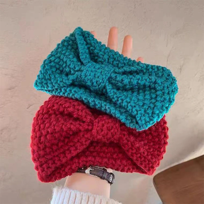 Autumn and Winter Empty Top Cover Warm Head Hat Women New Knitted Ponytail Hat Wool Headband Hair Tie