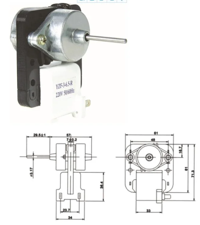 AC Motor Freezer Evaporator Fan Motor Refrigerator Spare Parts Model Yzf-2-6.5-C