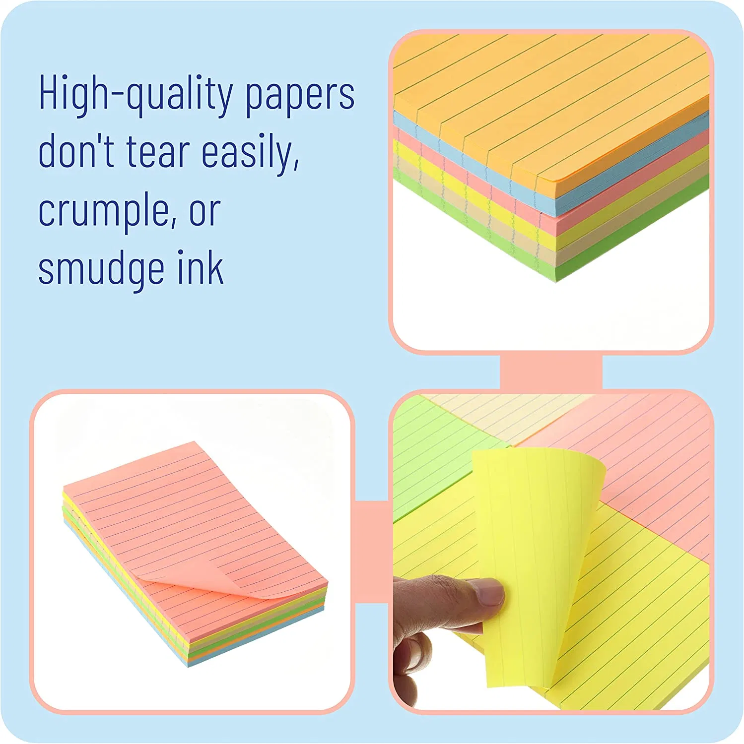 Different Shaped High quality/High cost performance Colored Lined Post Colorful Pad Sticky Note