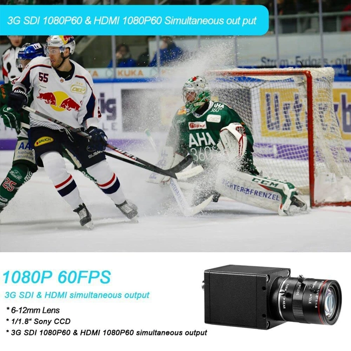 3G-SDI & HDMI Simultaneous Output 1080@60/50/30/25p, 1080@60/50I HD Digital Camera, 6-12mm Manual Lens Live Broadcast Camera