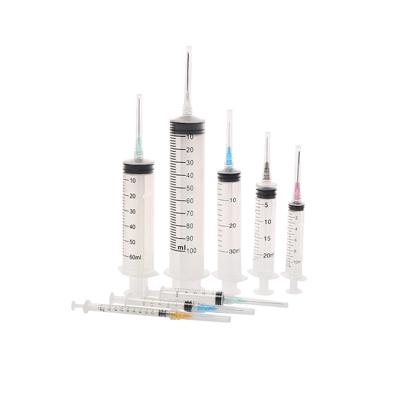 Disposable 3 Parts Syringe Luer Lock with or Without Needle Single for Use