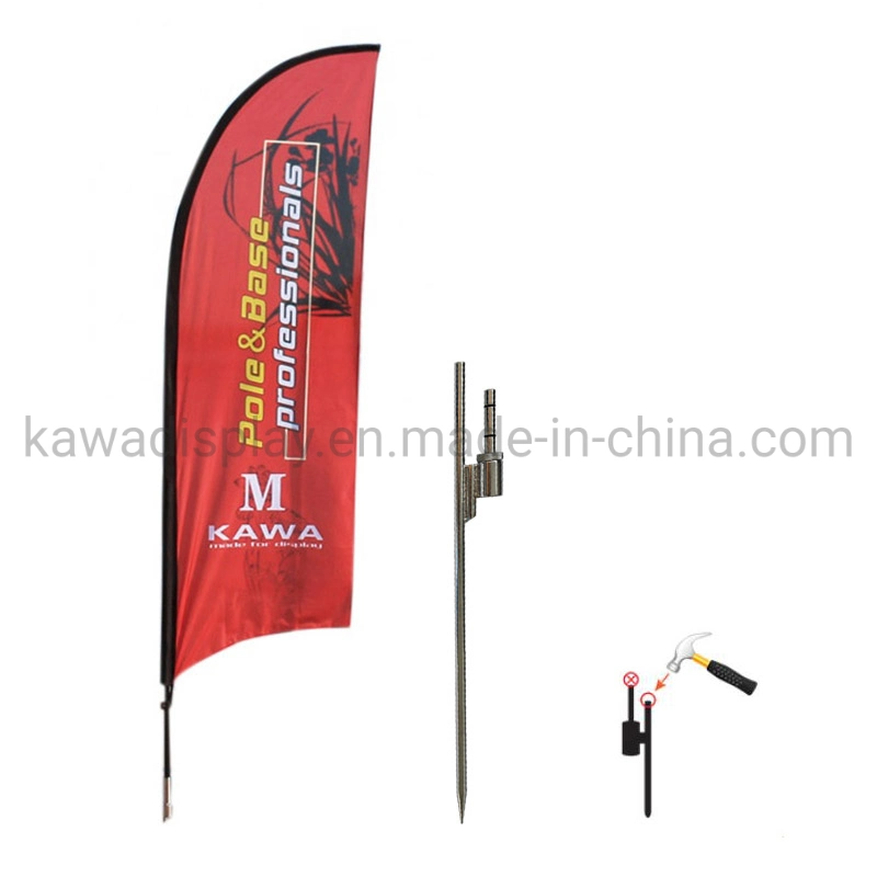 8FT Advertising Exhibition Event Promotional Usage Outdoor Feather Flutter Swooper Flag Flying Beach Flag Banner Stand Teardrop Flag