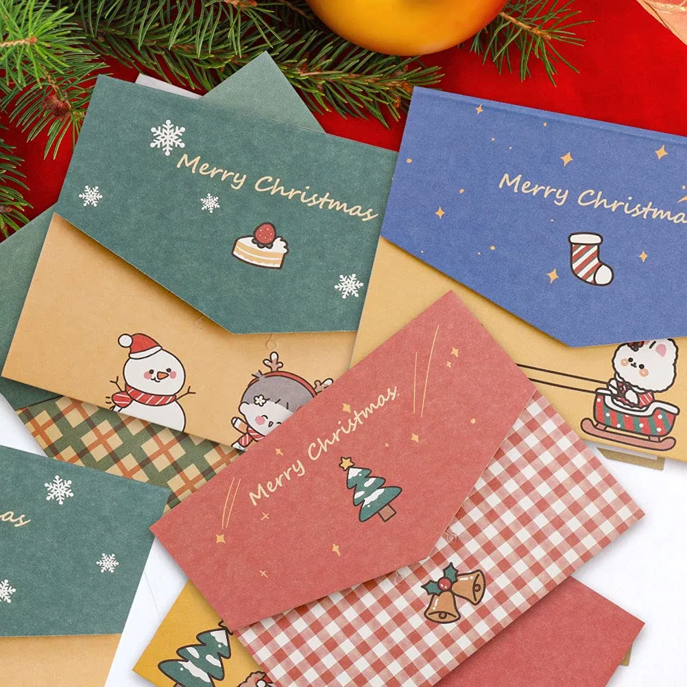 Merry Christmas Custom Print Paper Mini Greeting Cards with Envelope