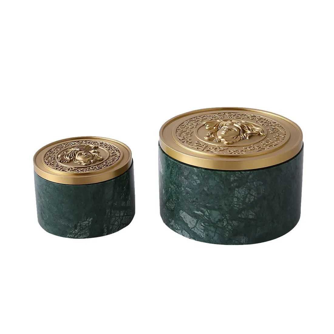 European Style Storage Box Living Room Porch Classic Jar Mini Brass Lid Decorative Canister