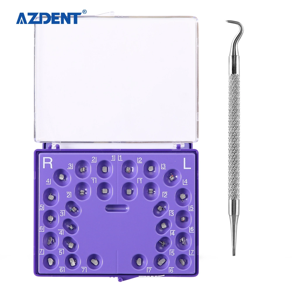 Azdent de alta calidad ortodoncia autoligante MBT Brackets dentales 28PS/Caja