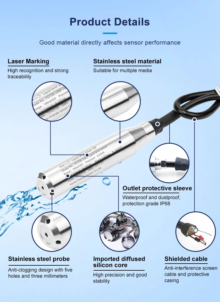 Bestseller FST700-1000 Drop-in-Flüssigkeitssensor 50 Meter Entfernung