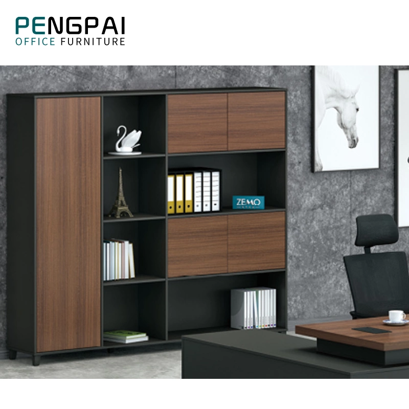 Pengpai French Library Bookcase Provincial Bookcase MDF Modular Corner Bookcase Office Cabinet Furniture