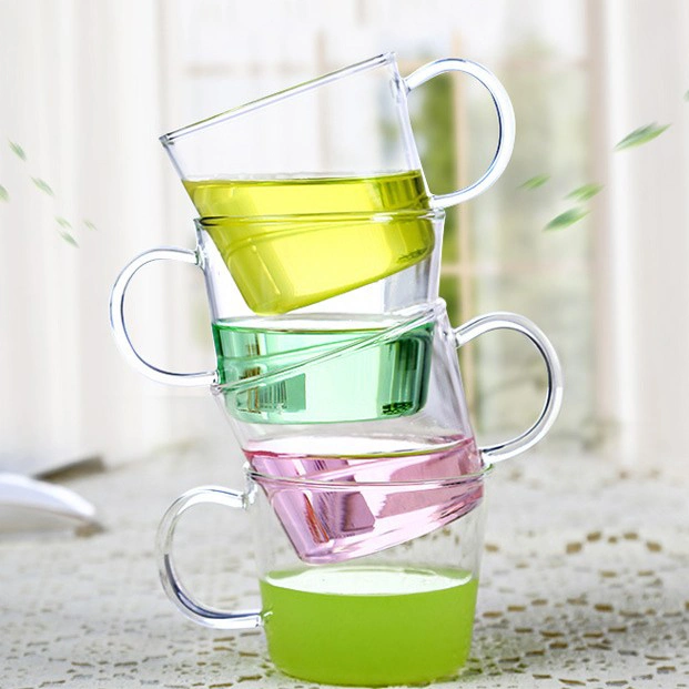 Promotional Glass Tea Cup Set Drinking Gift Cup Set Glass Coffee Cup Set