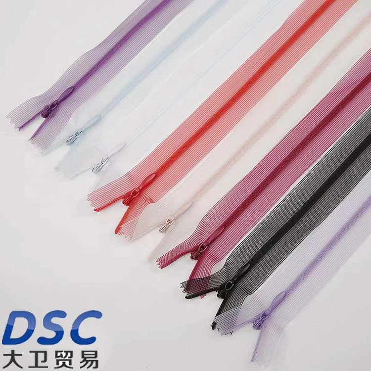 Candy Color Length 3# Invisible Transparent Close-End Zipper DIY Sewing Mesh Dress Skirt Quilt Accessories Zipper