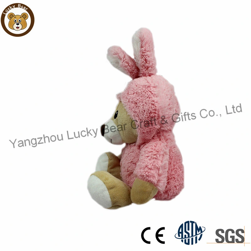 New Design Hotsale Bear Toy Wear Pink Rabbit Suit