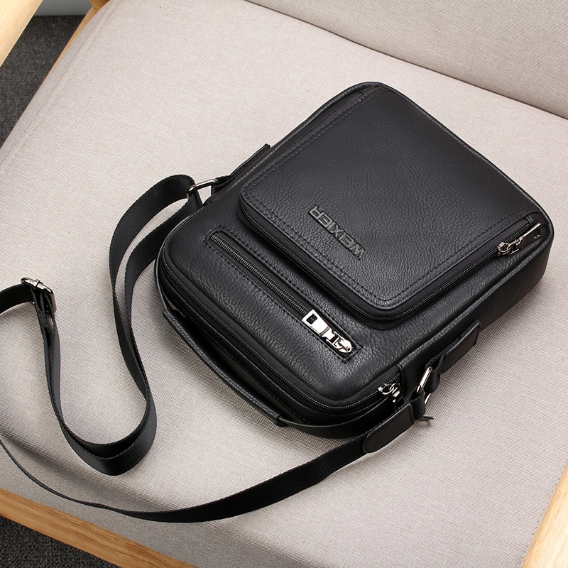 Men Custom Leather Crossbody Male Travel Casual Small Flap Messenger Shoulder Bags for Man