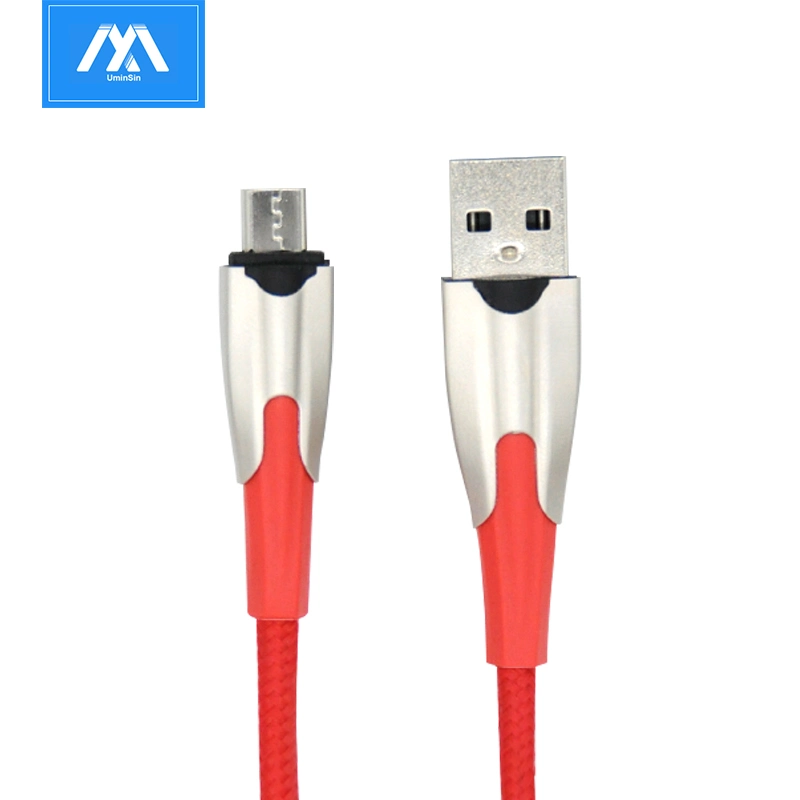 Nylon Braided Zinc Alloy Phone Accessories Micro USB Cable for Android Fast Data Sync Charger USB Cable for Samsung