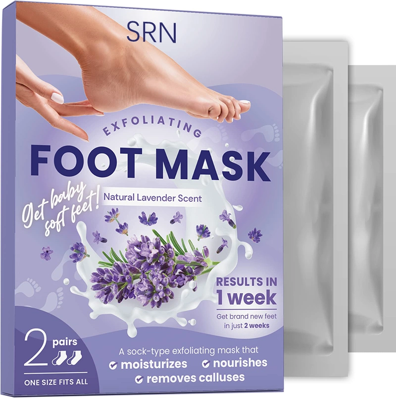 Private Label Lavender Nourishing Foot Peel Mask Dead Skin Foot Masking Peel Remove Calluses Foot Care Mask